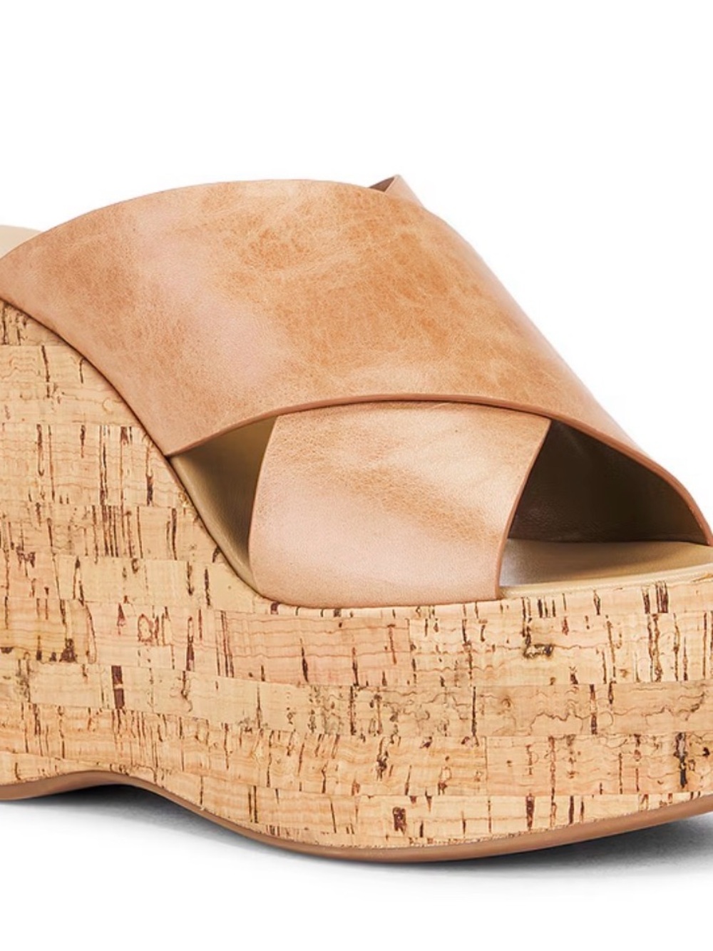 Tony Bianco Tan Cork Platform Wedge Sandals